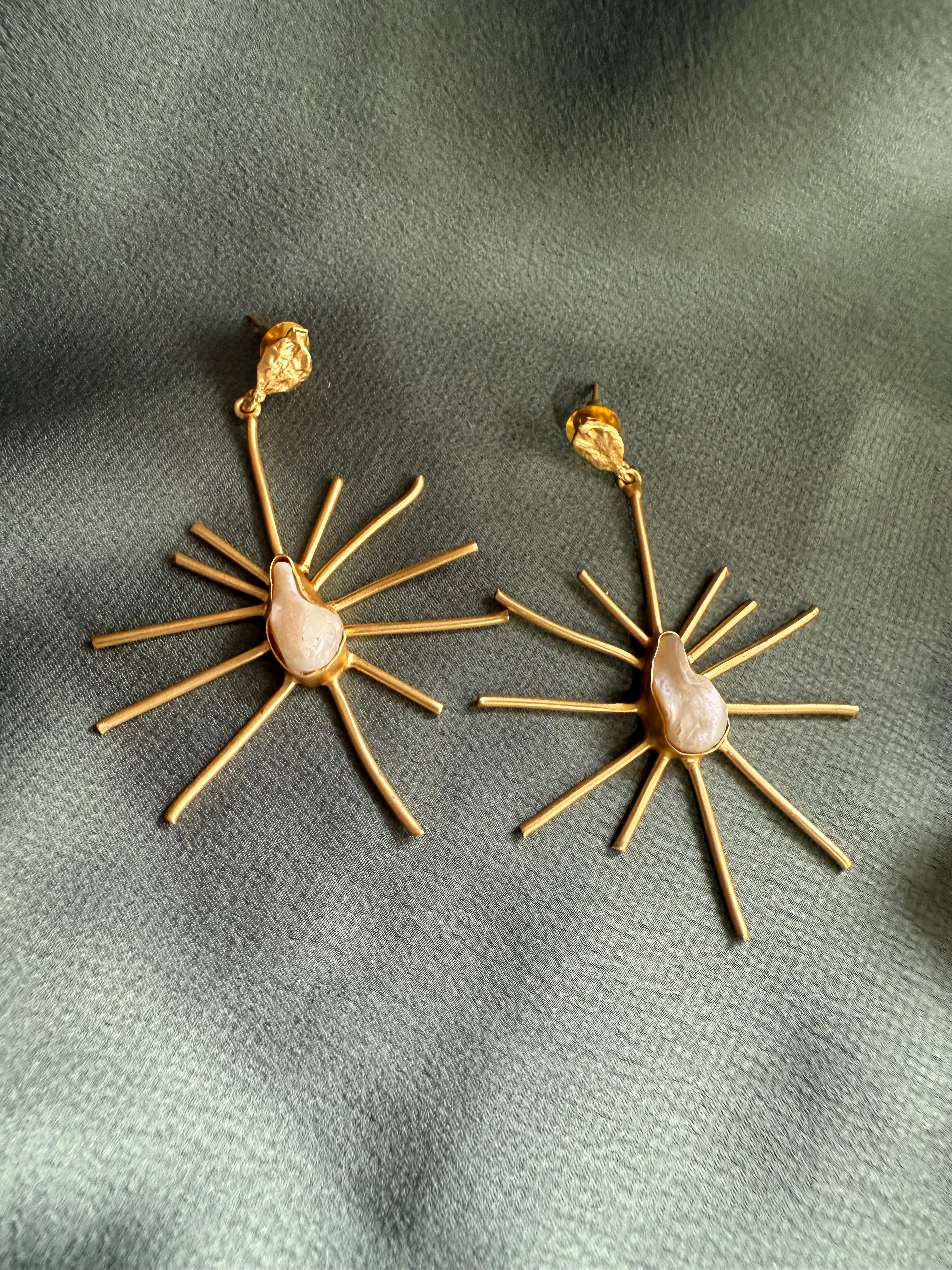 Sun Gold Statement Earrings