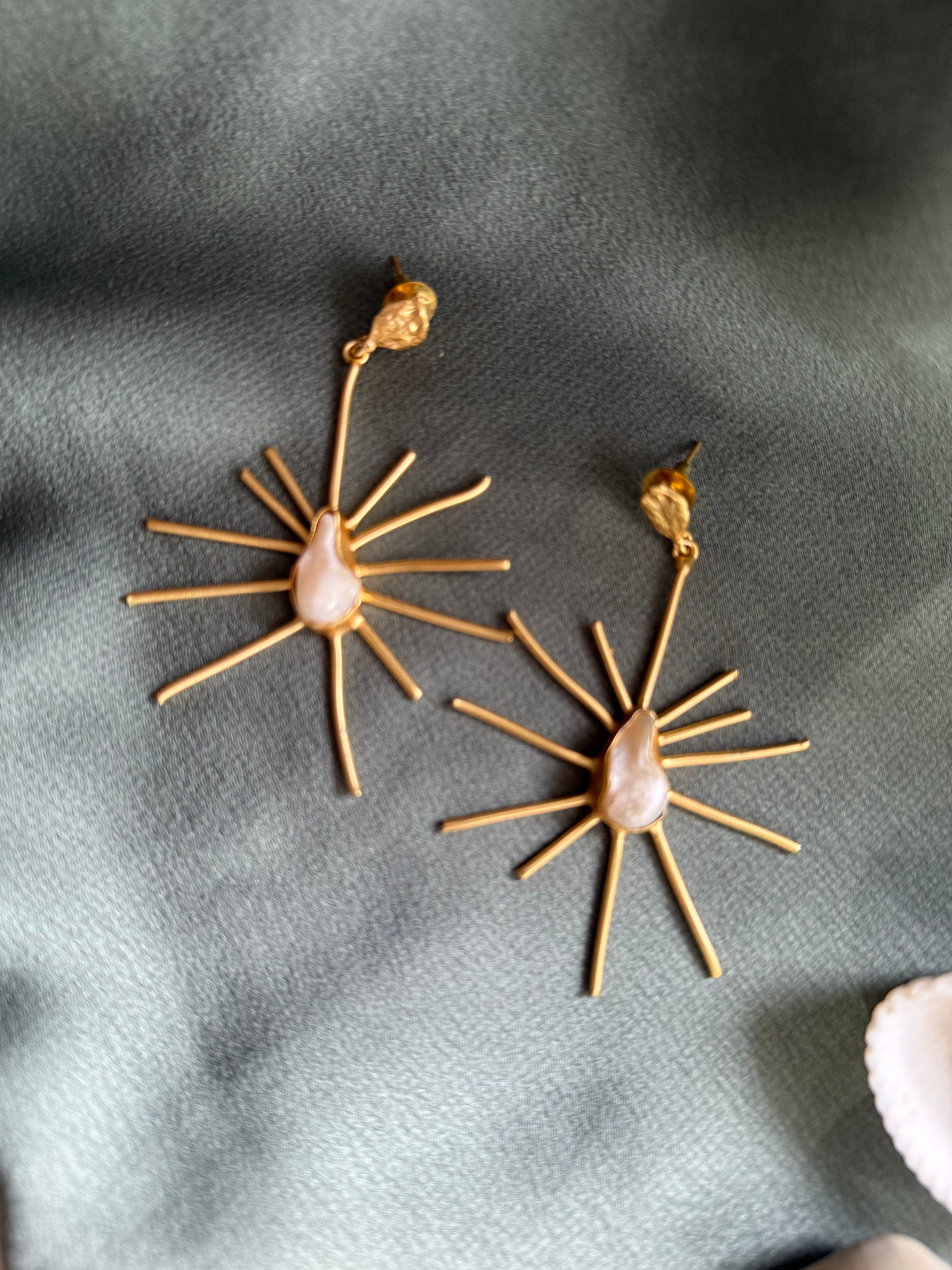 Sun Gold Statement Earrings