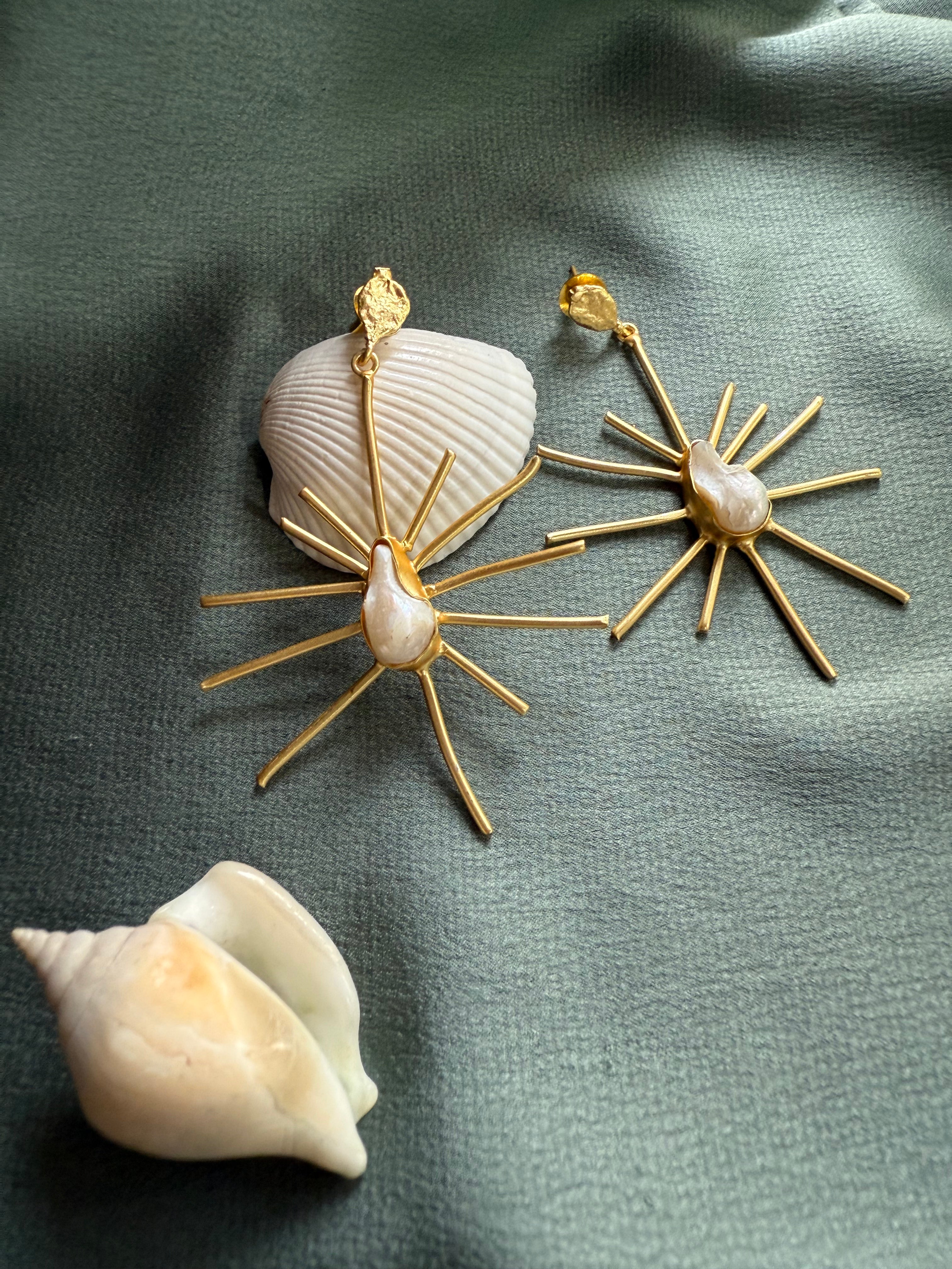 Sun Gold Statement Earrings