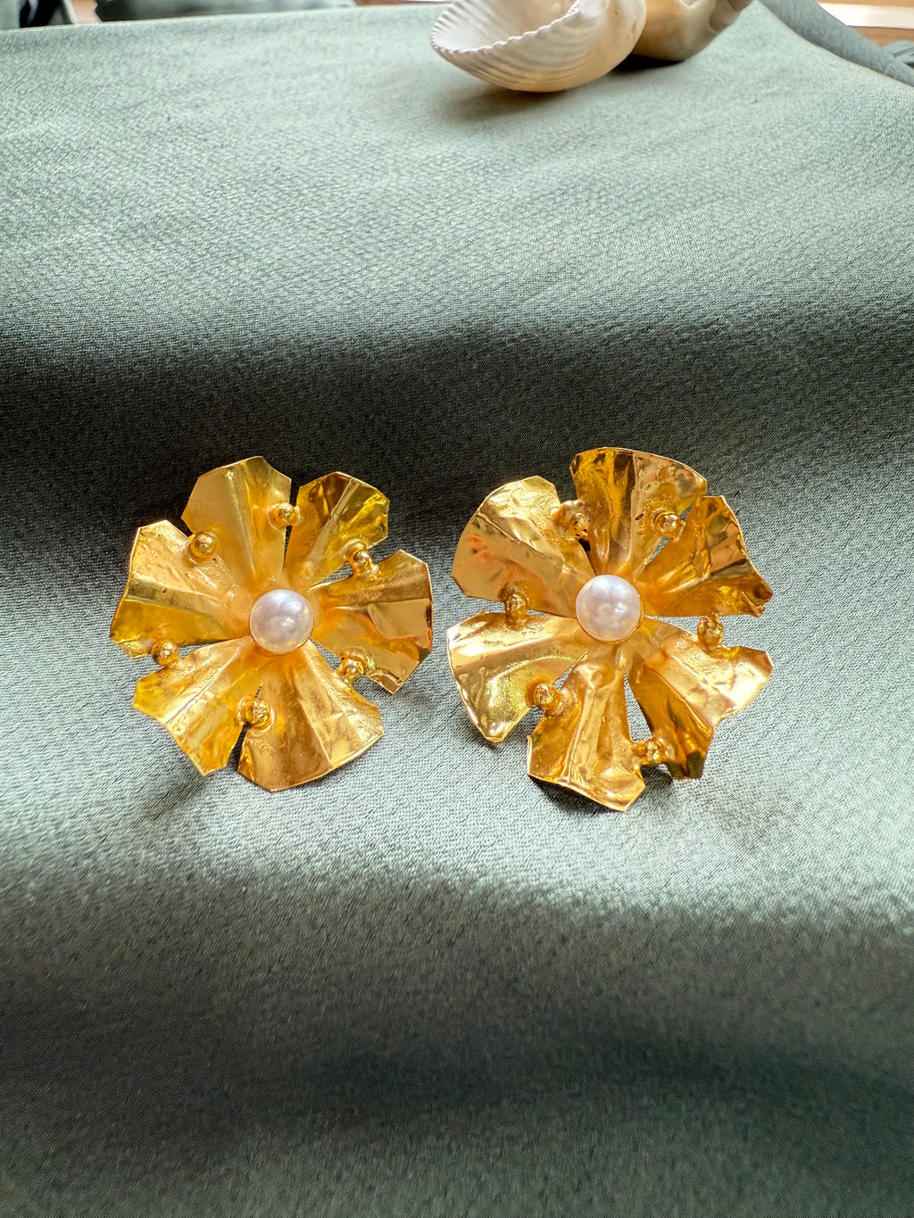 Blossom Gold Statement Earrings