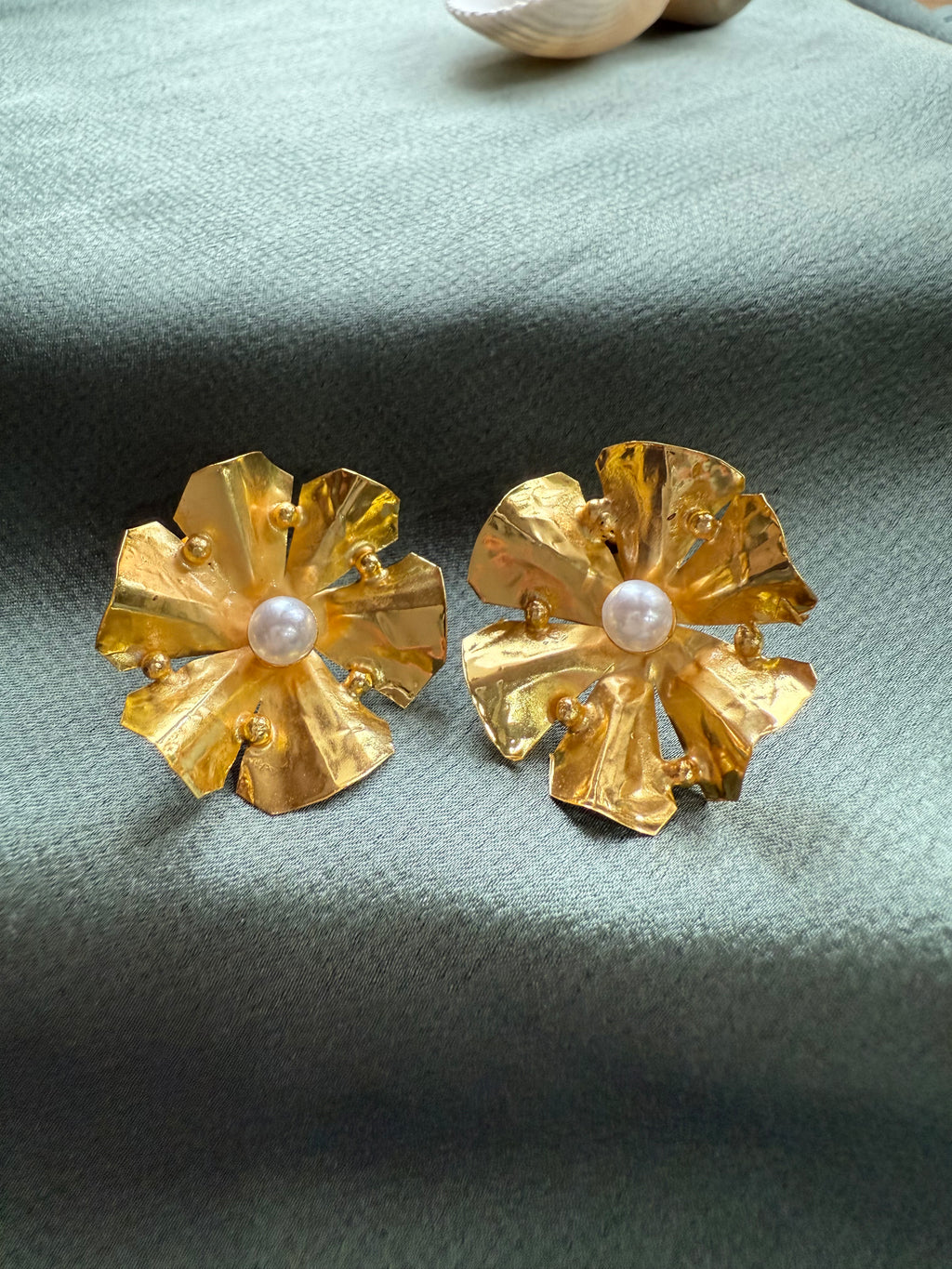 Blossom Gold Statement Earrings