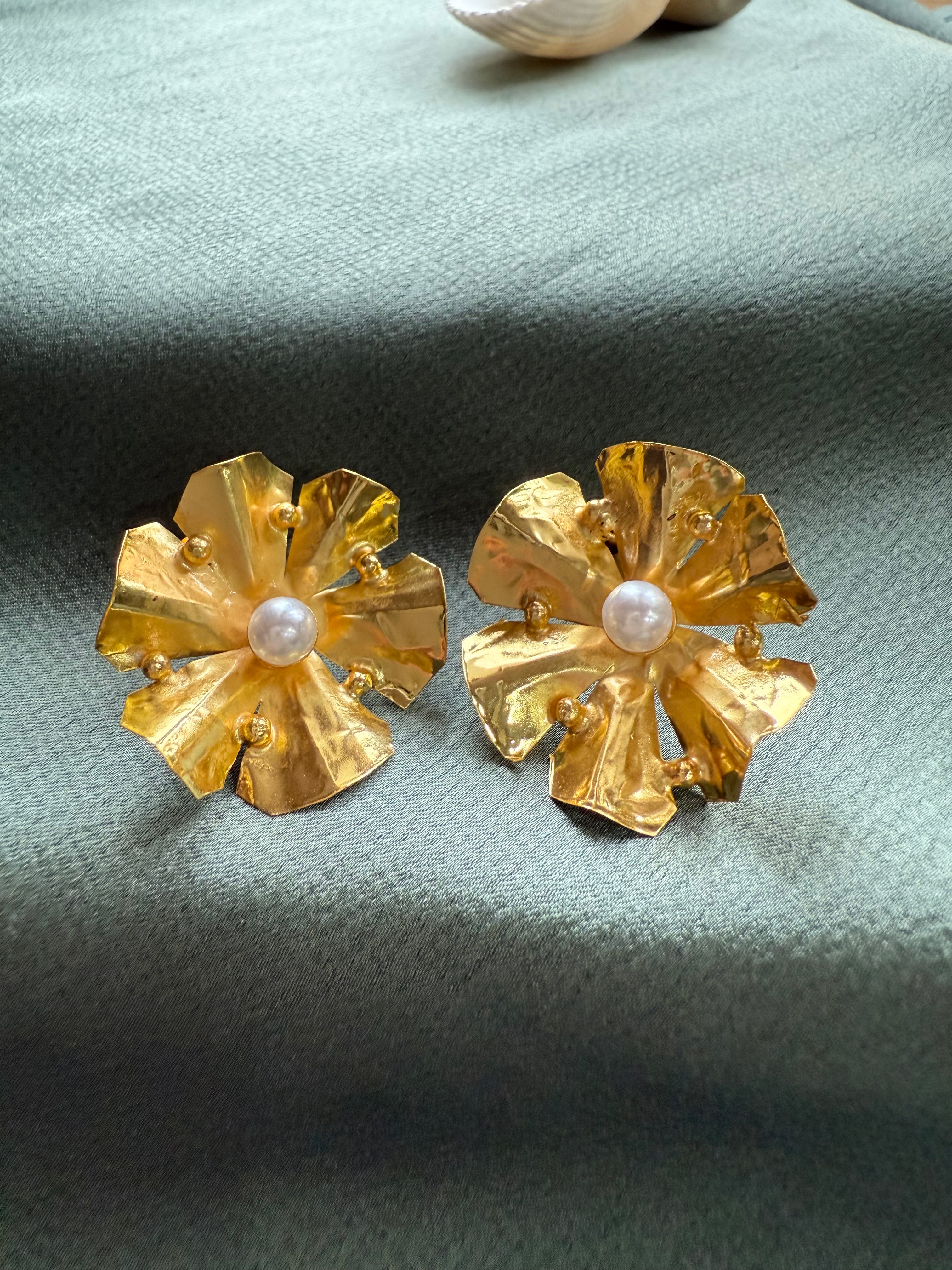 Blossom Gold Statement Earrings