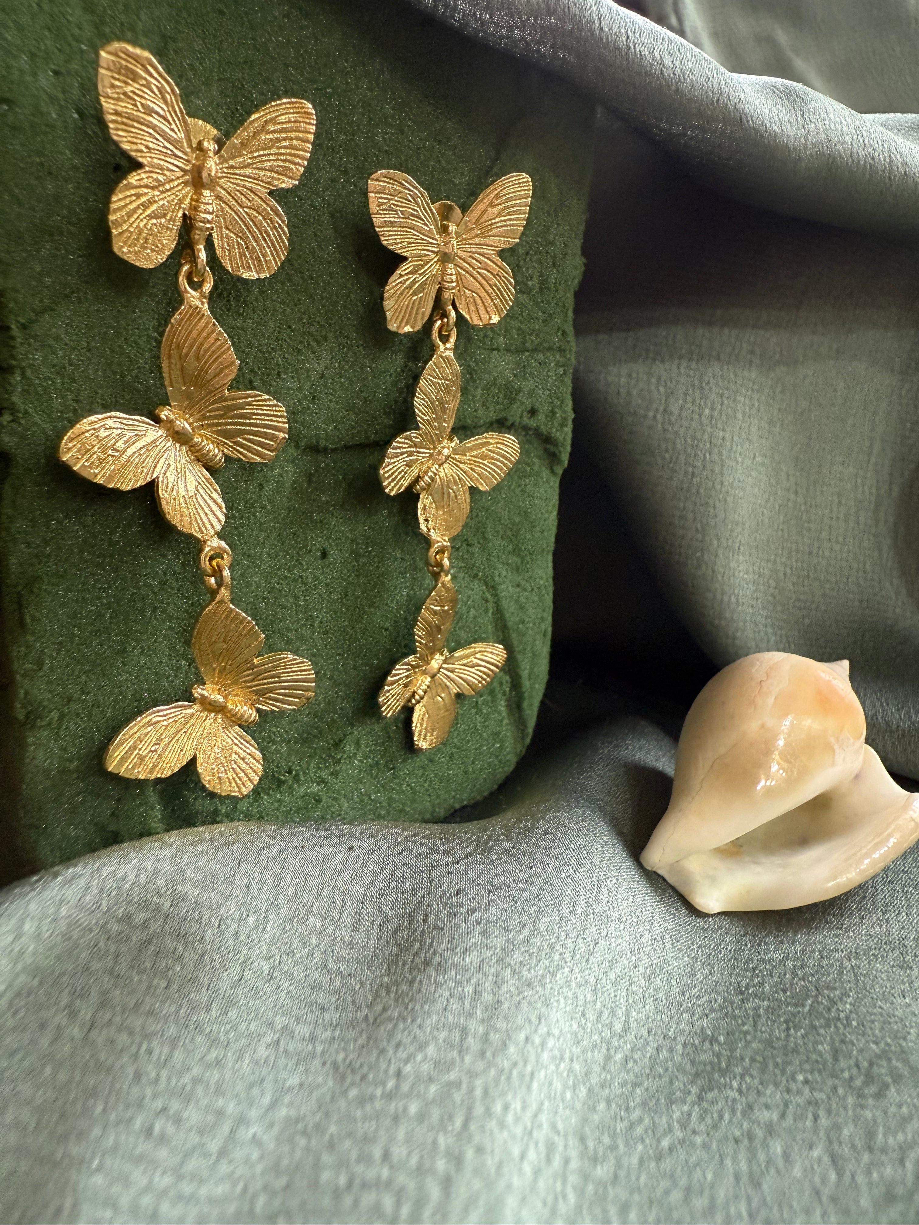 Butterfly Gold Statement Earrings