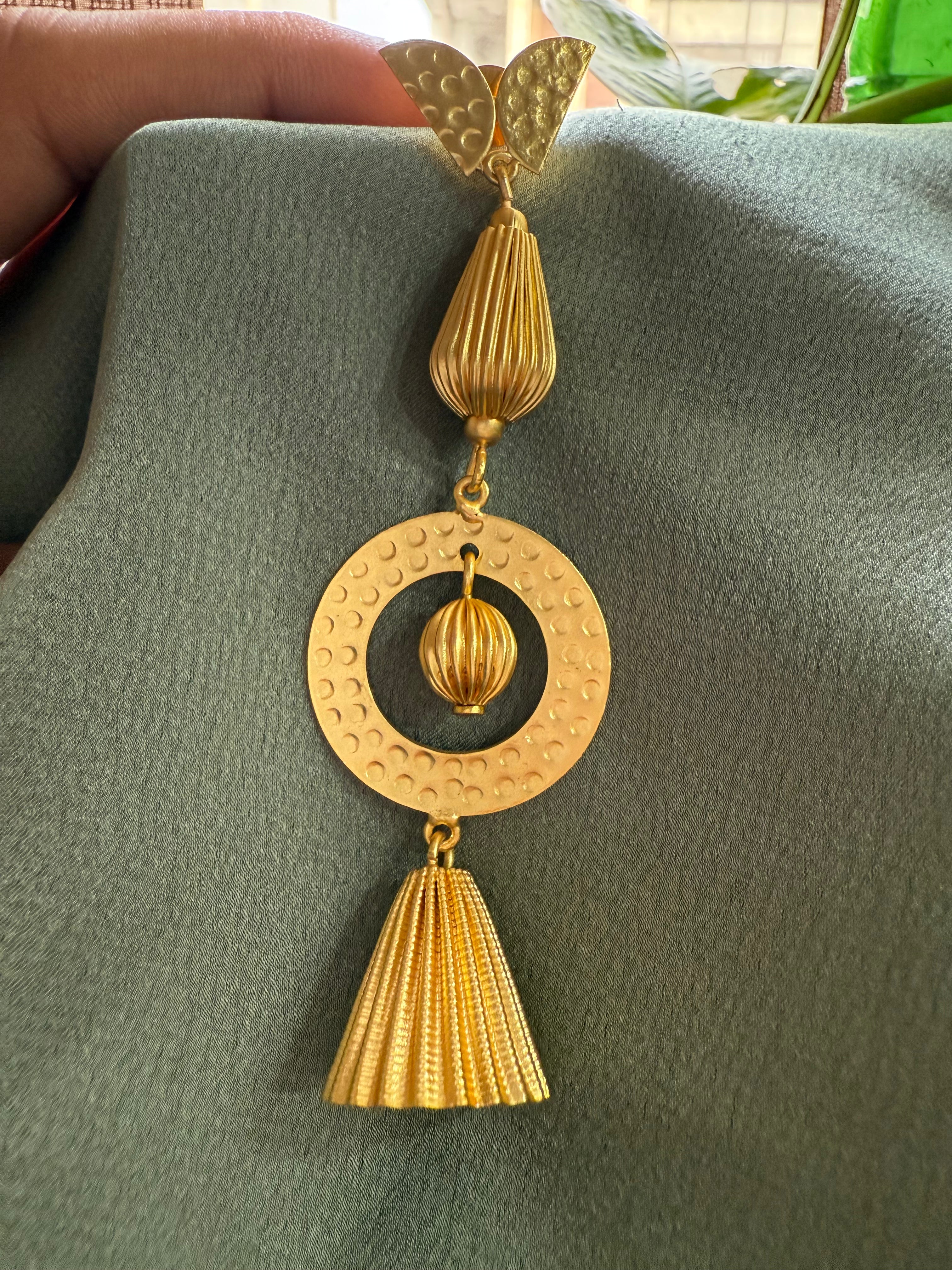 Bell Loop Gold Statement Earrings