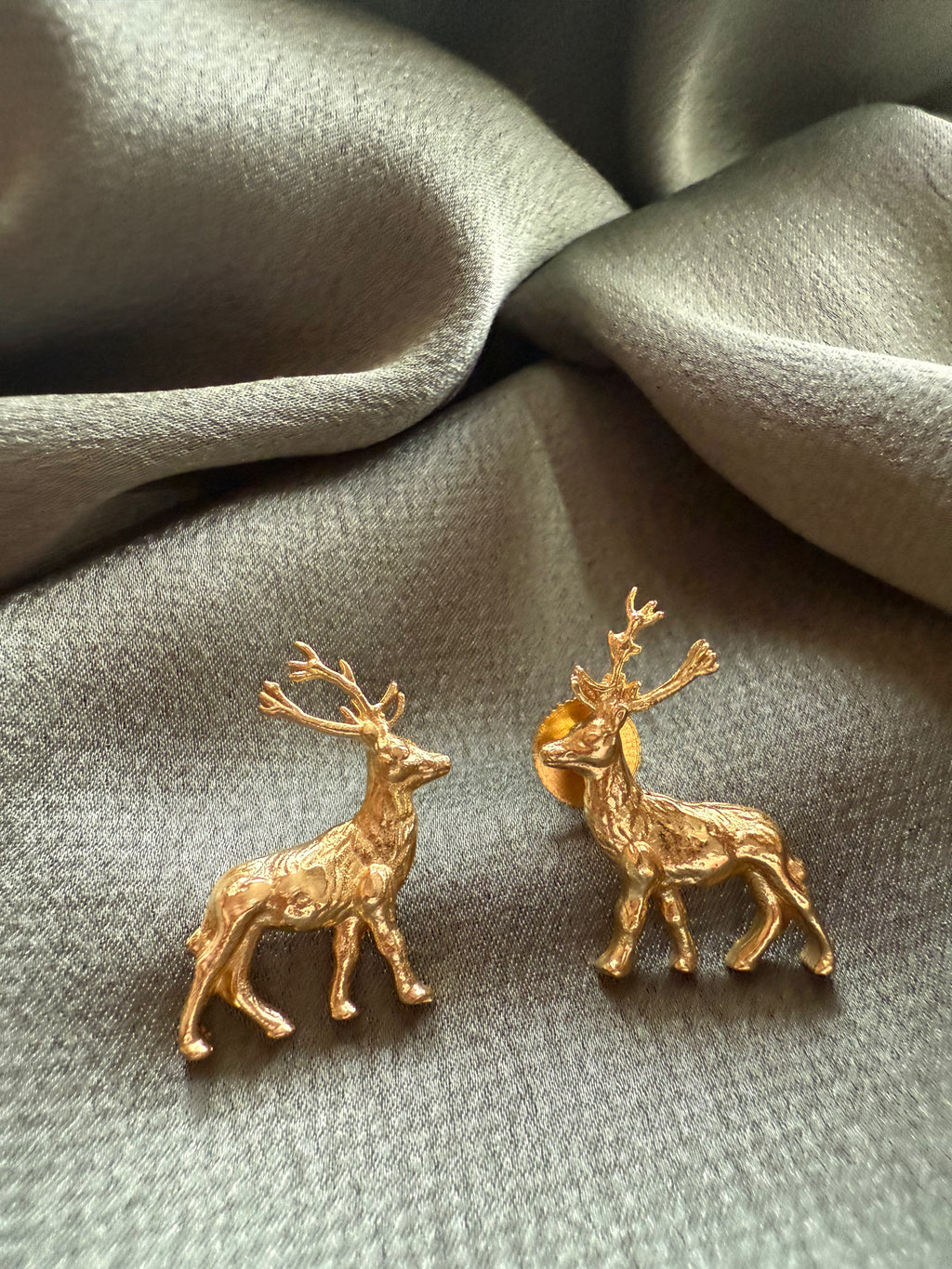 Baby Deer Gold Statement Earrings