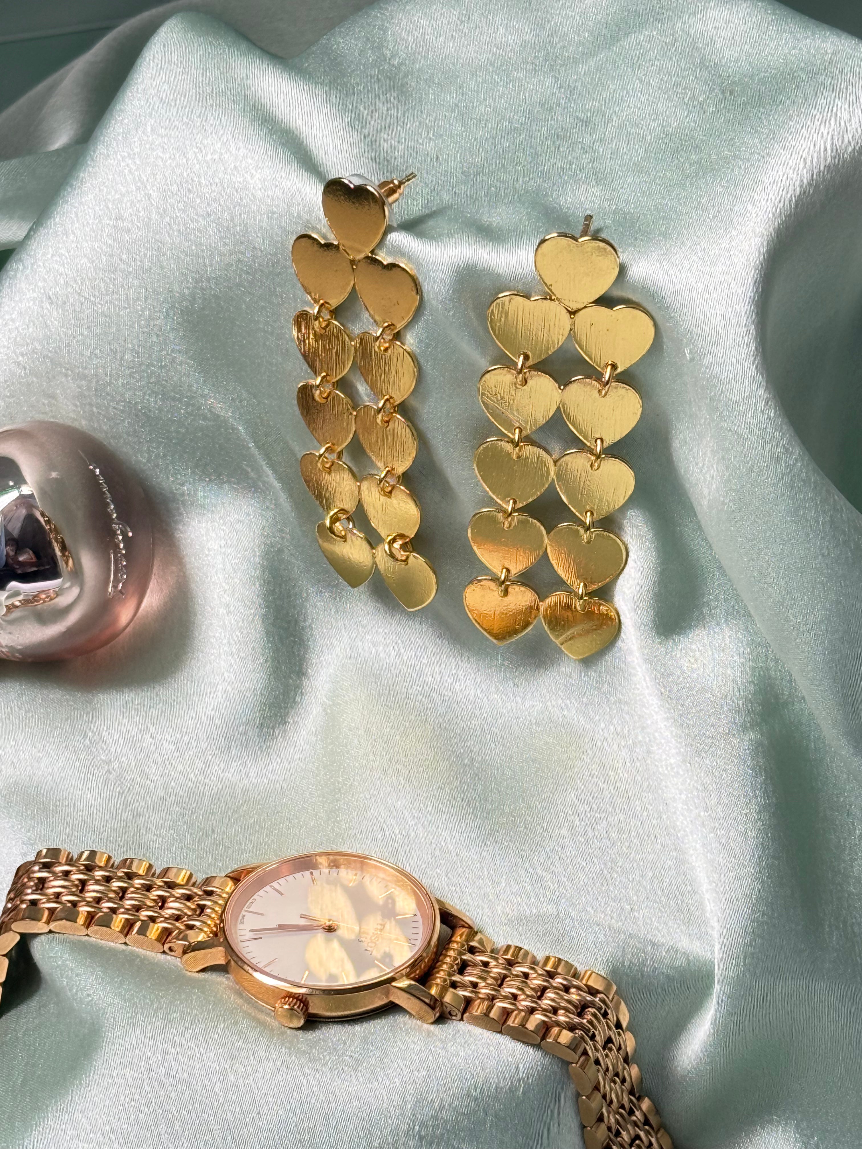 All Hearts Gold Statement Earrings