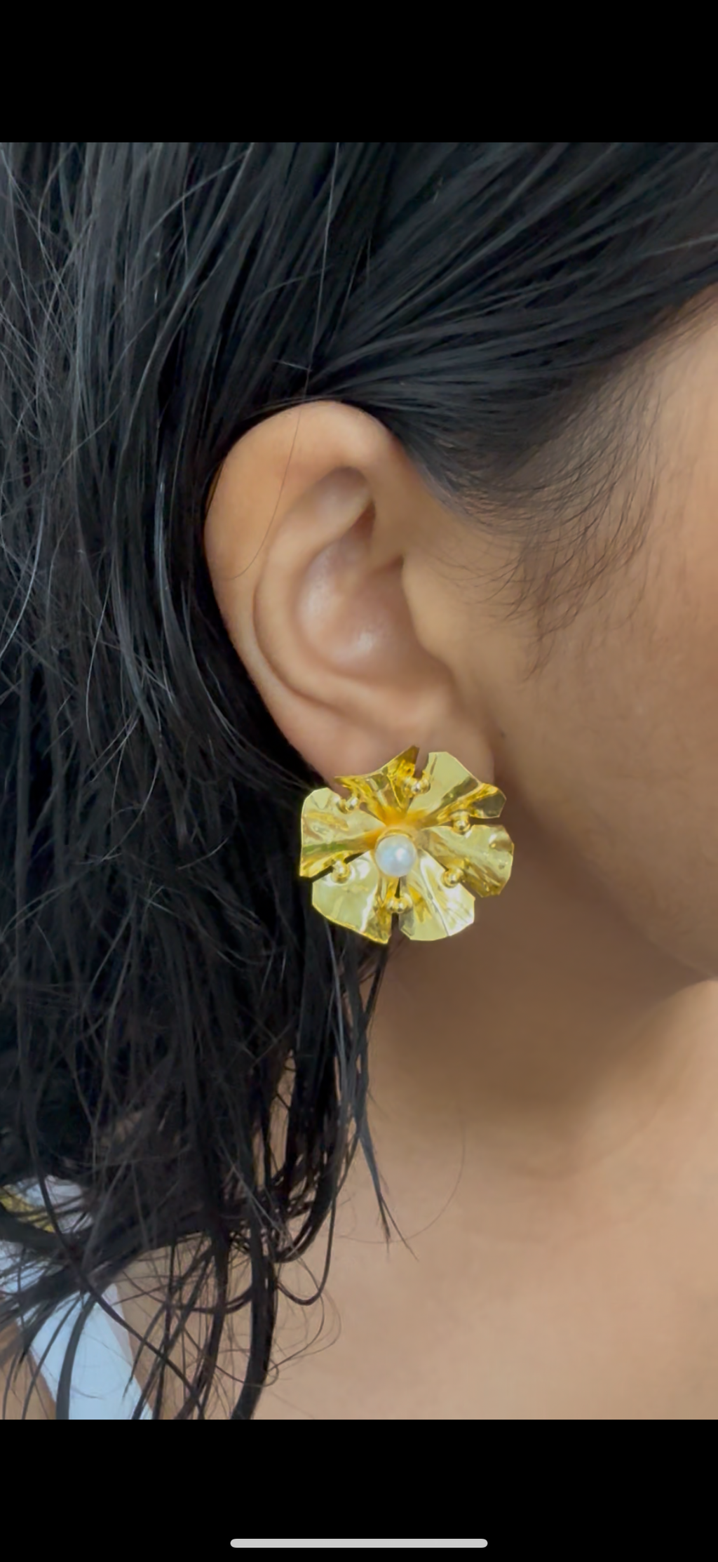 Blossom Gold Statement Earrings